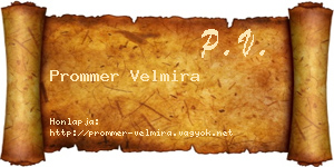 Prommer Velmira névjegykártya